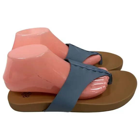 The Sak Everly Blue Leather Flip Flop Sandals Size 10 NEW without Tags - Picture 2 of 8